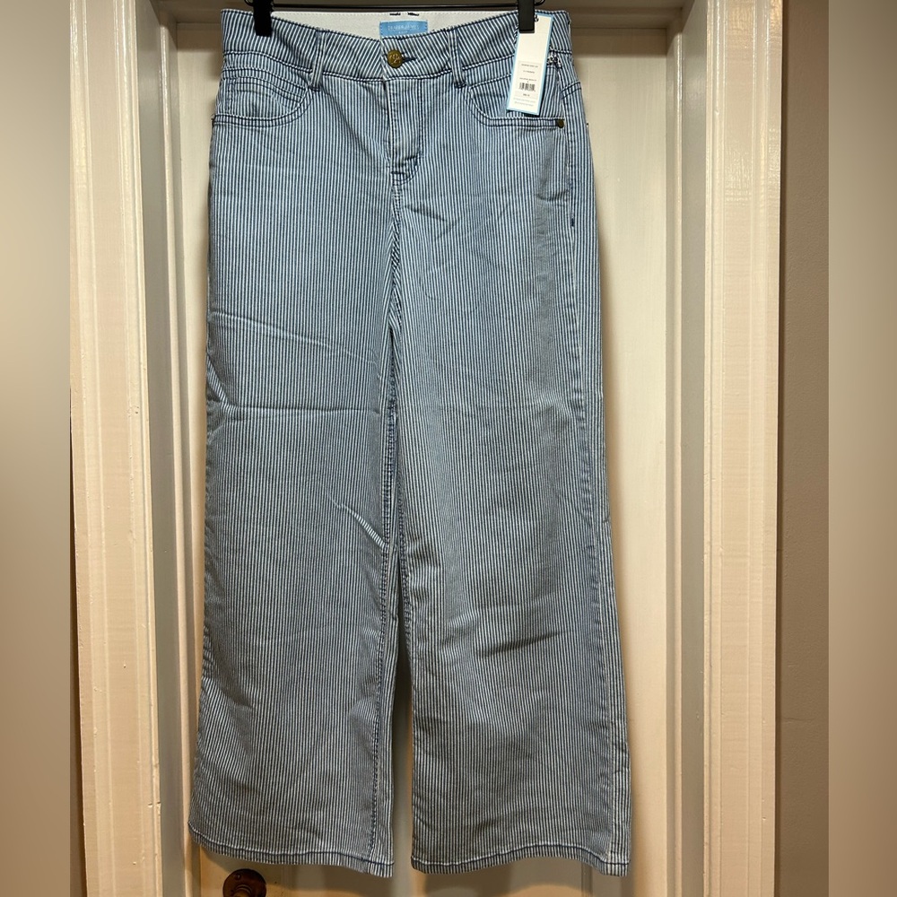 NWT-Draper James stripe, cropped, wide leg denim